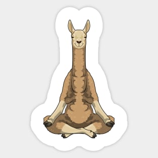 Llama Yoga Fitness Meditation Sticker